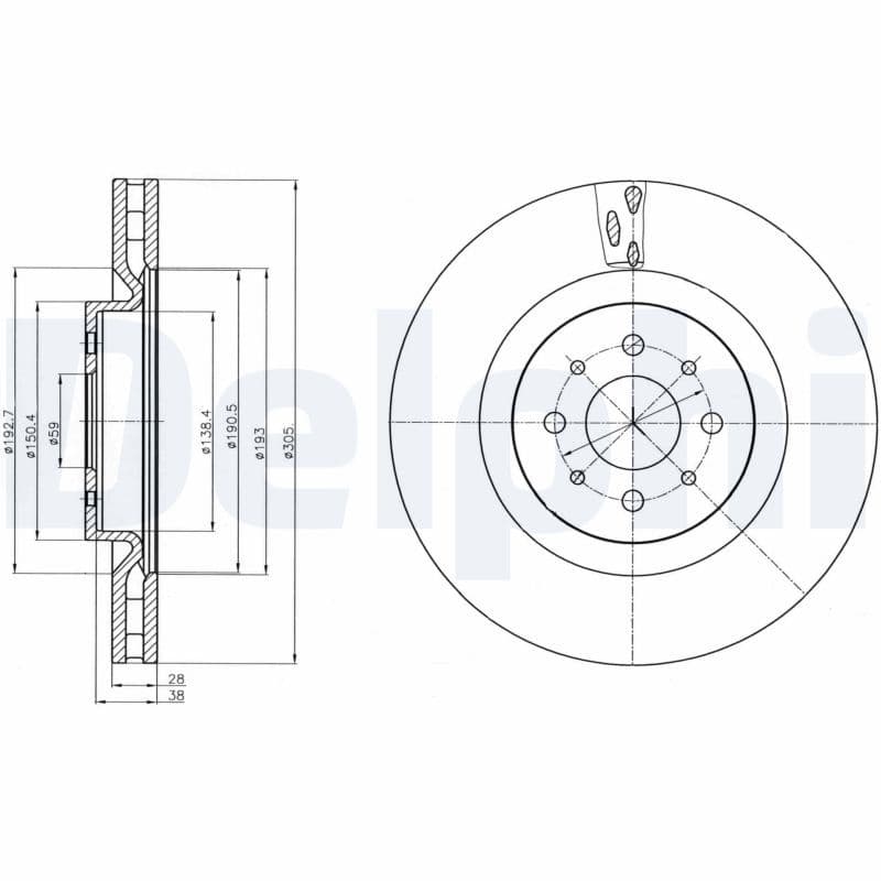 Bremžu diski DELPHI BG4308 1