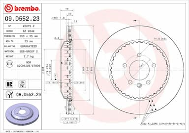 Bremžu diski BREMBO 09.D552.23 1