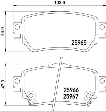 Bremžu uzliku kompl., Disku bremzes BREMBO P 56 098 1