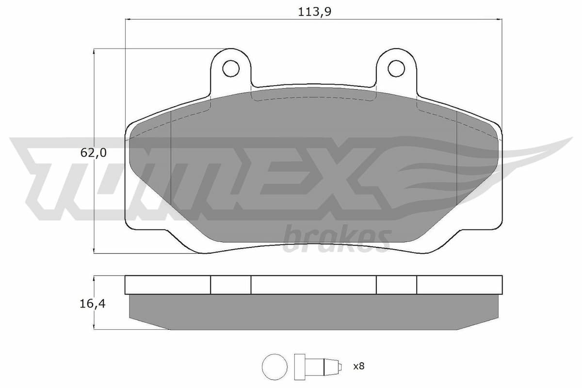 Bremžu uzliku kompl., Disku bremzes TOMEX Brakes TX 11-67 1