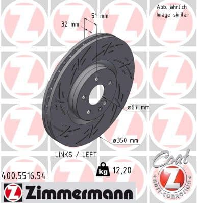 Bremžu diski ZIMMERMANN 400.5516.54 1