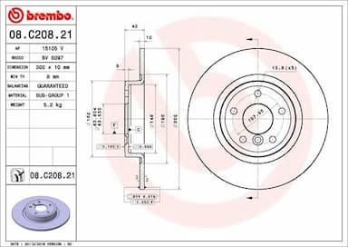 Bremžu diski BREMBO 08.C208.21 1