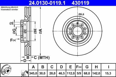 Bremžu diski ATE 24.0130-0119.1 1