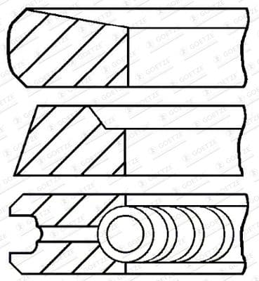 Virzuļa gredzenu komplekts GOETZE ENGINE 08-422800-00 1