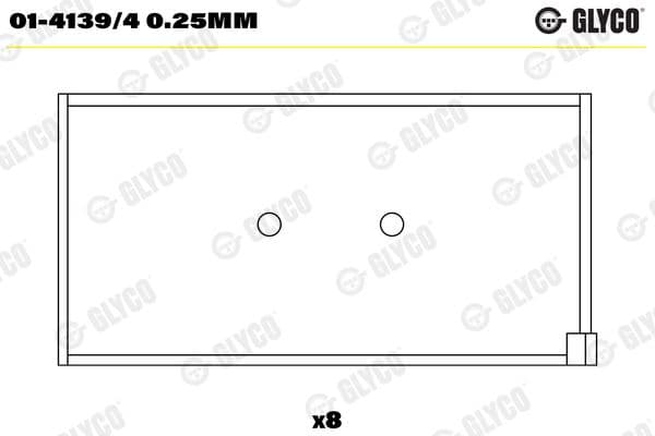 Klaņa gultnis GLYCO 01-4139/4 0.25mm 1