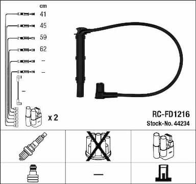 Augstsprieguma vadu komplekts NGK 44234 1