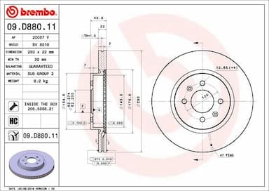 Bremžu diski BREMBO 09.D880.11 1