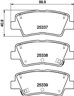 Bremžu uzliku kompl., Disku bremzes HELLA 8DB 355 040-171 1