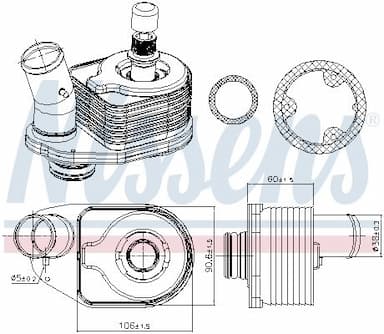 Eļļas radiators, Motoreļļa NISSENS 91101 7