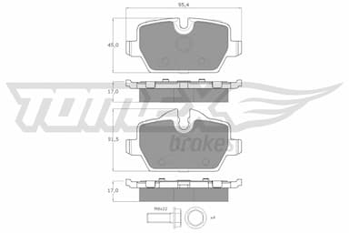 Bremžu uzliku kompl., Disku bremzes TOMEX Brakes TX 14-34 1