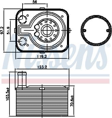 Eļļas radiators, Motoreļļa NISSENS 90655 7