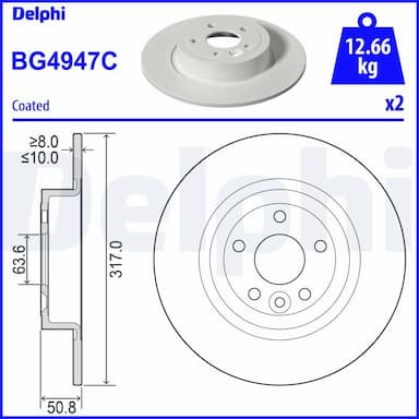 Bremžu diski DELPHI BG4947C 1