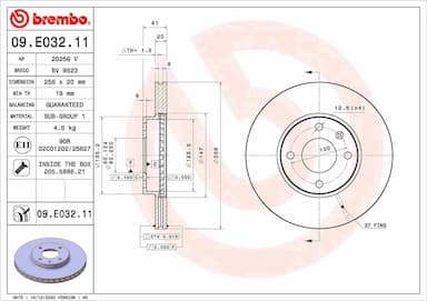 Bremžu diski BREMBO 09.E032.11 1