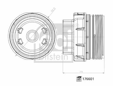 Vāks, Eļļas filtra korpuss FEBI BILSTEIN 176601 3