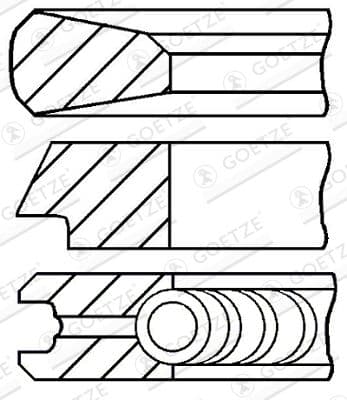 Virzuļa gredzenu komplekts GOETZE ENGINE 08-429200-00 1