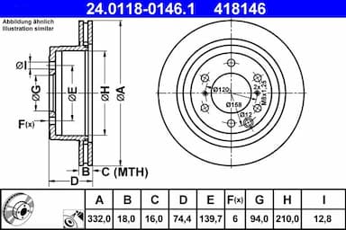 Bremžu diski ATE 24.0118-0146.1 1