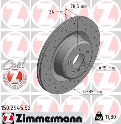 Bremžu diski ZIMMERMANN 150.2945.52 1