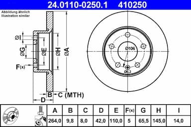 Bremžu diski ATE 24.0110-0250.1 1