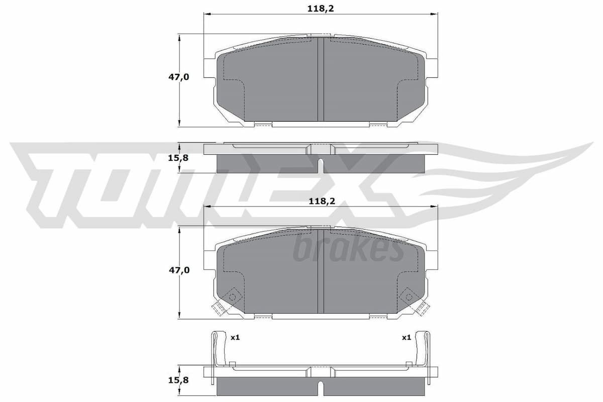 Bremžu uzliku kompl., Disku bremzes TOMEX Brakes TX 14-95 1