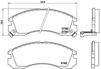 Bremžu uzliku kompl., Disku bremzes BREMBO P 54 017 1