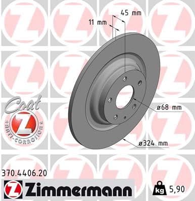 Bremžu diski ZIMMERMANN 370.4406.20 1