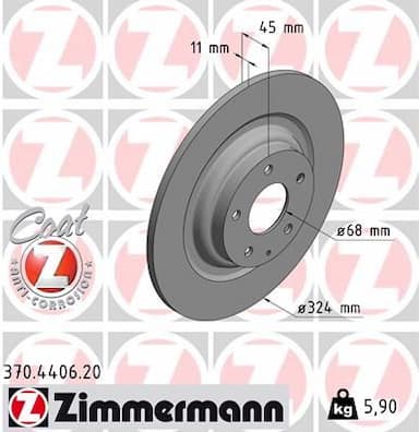 Bremžu diski ZIMMERMANN 370.4406.20 1