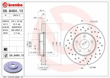 Bremžu diski BREMBO 09.9464.1X 1