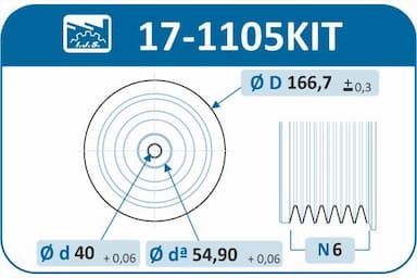 Siksnas skriemeļa komplekts, Kloķvārpsta IJS GROUP 17-1105KIT 2