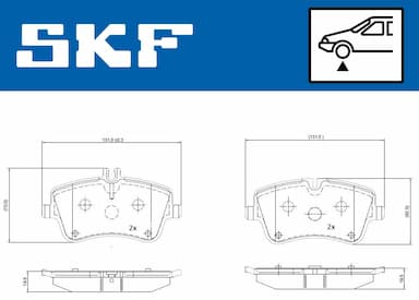 Bremžu uzliku kompl., Disku bremzes SKF VKBP 80081 6