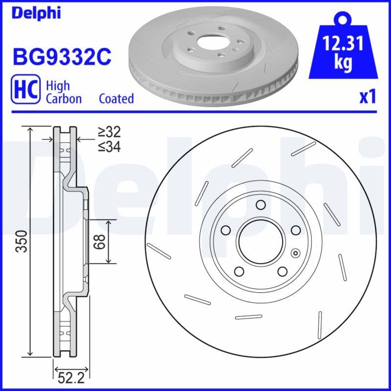 Bremžu diski DELPHI BG9332C 1