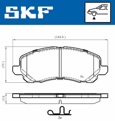 Bremžu uzliku kompl., Disku bremzes SKF VKBP 80169 A 2