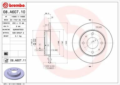 Bremžu diski BREMBO 08.A607.11 1