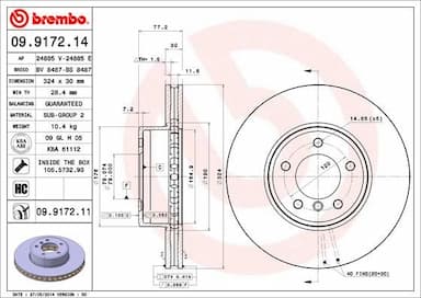 Bremžu diski BREMBO 09.9172.11 1