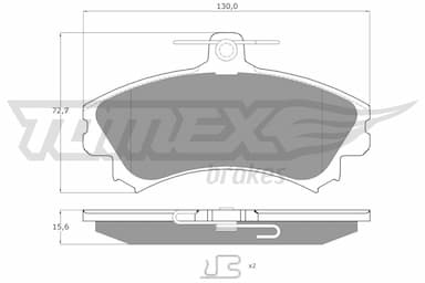 Bremžu uzliku kompl., Disku bremzes TOMEX Brakes TX 11-52 1