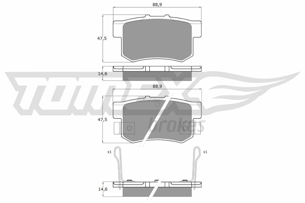 Bremžu uzliku kompl., Disku bremzes TOMEX Brakes TX 11-00 1