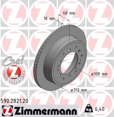 Bremžu diski ZIMMERMANN 590.2821.20 1