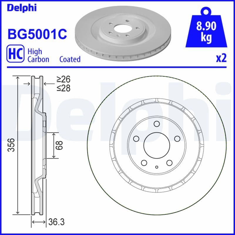 Bremžu diski DELPHI BG5001C 1