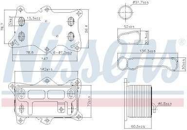 Eļļas radiators, Motoreļļa NISSENS 91472 5