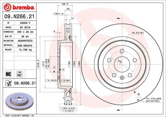 Bremžu diski BREMBO 09.N266.21 1