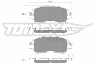 Bremžu uzliku kompl., Disku bremzes TOMEX Brakes TX 18-26 1