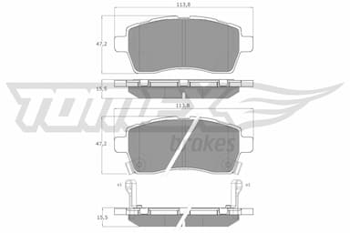 Bremžu uzliku kompl., Disku bremzes TOMEX Brakes TX 19-69 1