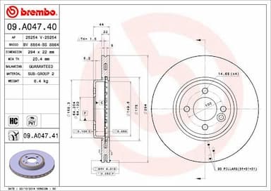 Bremžu diski BREMBO 09.A047.41 1