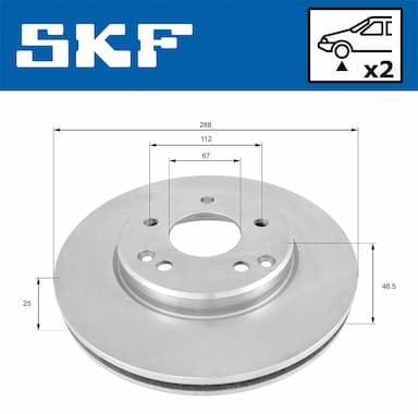 Bremžu diski SKF VKBD 80020 V2 2