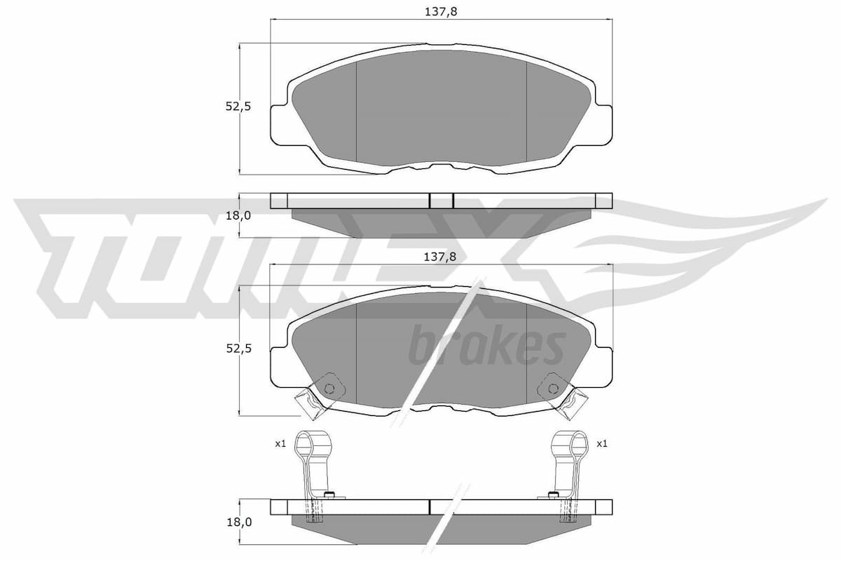 Bremžu uzliku kompl., Disku bremzes TOMEX Brakes TX 10-98 1