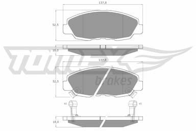 Bremžu uzliku kompl., Disku bremzes TOMEX Brakes TX 10-98 1