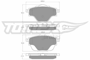 Bremžu uzliku kompl., Disku bremzes TOMEX Brakes TX 18-37 1