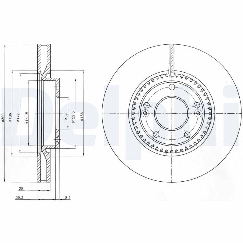 Bremžu diski DELPHI BG4251C 1