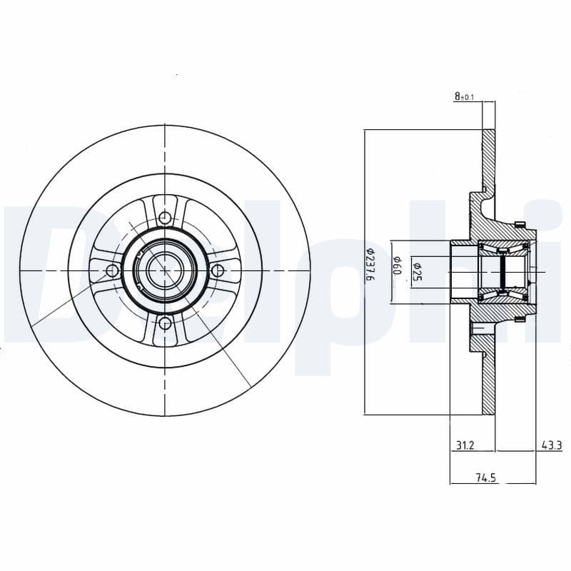 Bremžu diski DELPHI BG9025RS 1