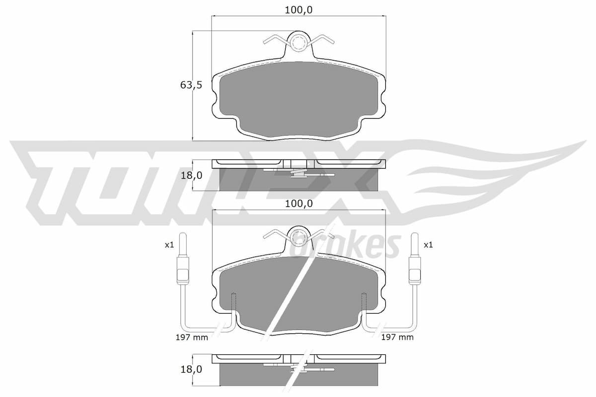 Bremžu uzliku kompl., Disku bremzes TOMEX Brakes TX 10-48 1