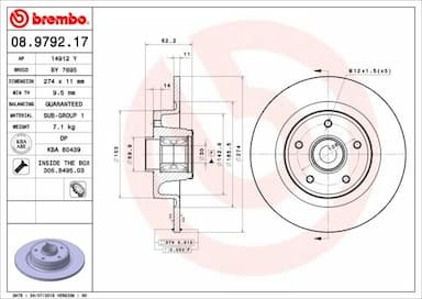 Bremžu diski BREMBO 08.9792.17 1